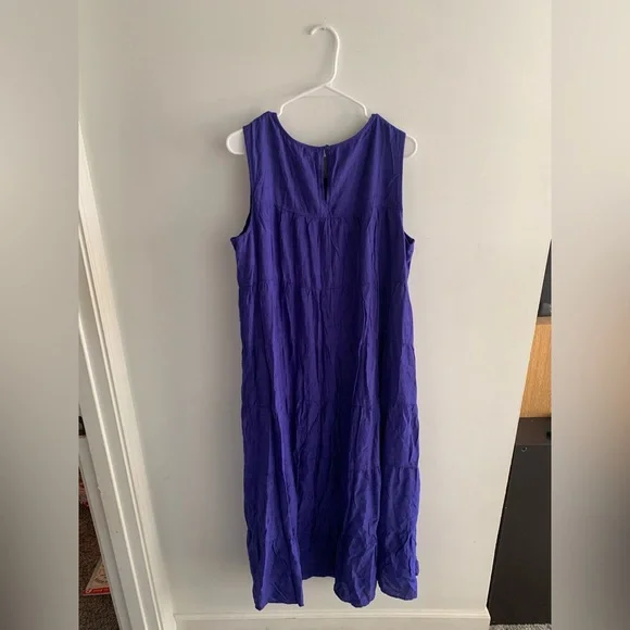 J. Jill Tiered Maxi Dress Royal Purple Spring Summer Flowy Women’s XL NWT - Picture 3 of 4